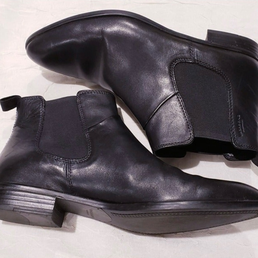 Vagabond Black Leather Francis Ankle Boots Pointed Toe